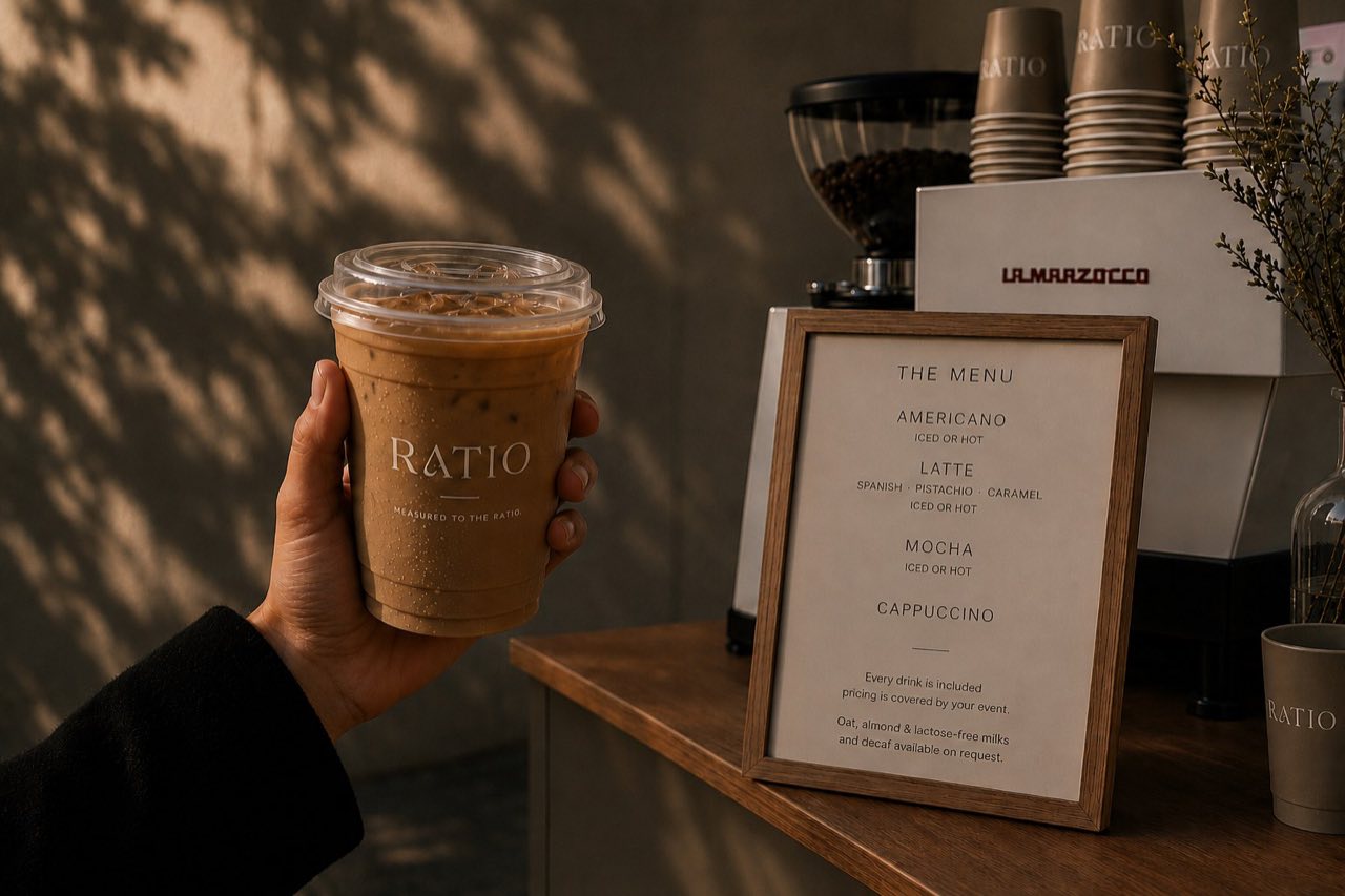 A RATIO iced coffee